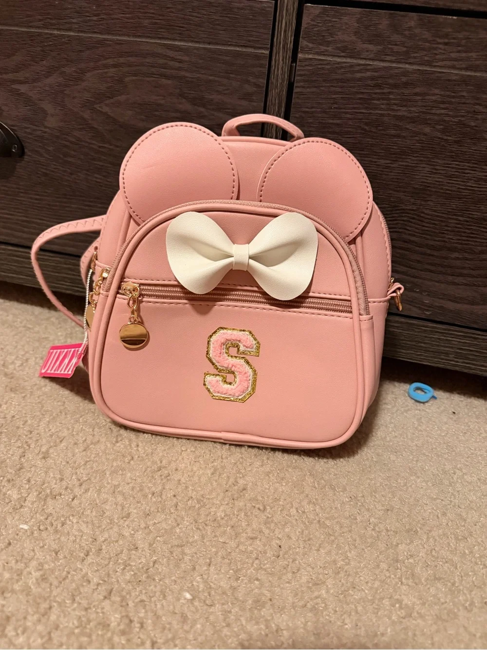 Kids Pink Bow Accent Mini Backpack